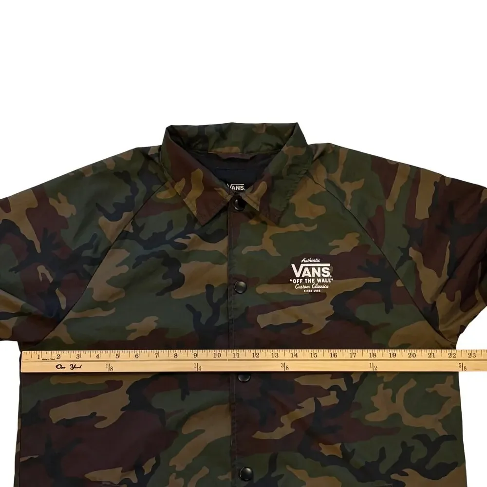 Vans Off The Wall Torrey Lined Windbreaker Mens Size Medium Camo Coaches Jacket